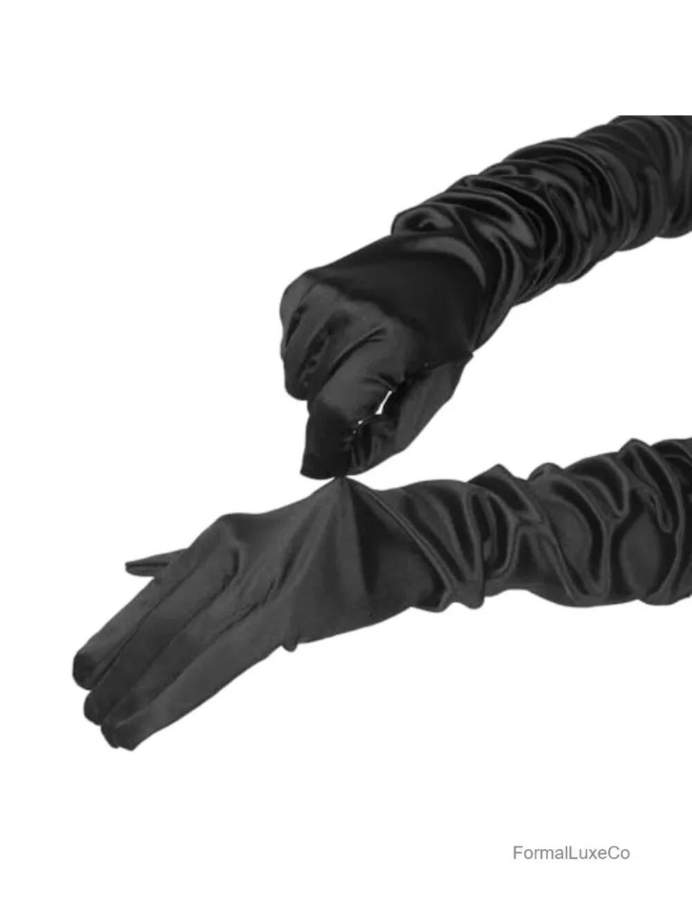 Women's Satin Extra Long Opera Gloves Full Fingers Arm Length Dance Party